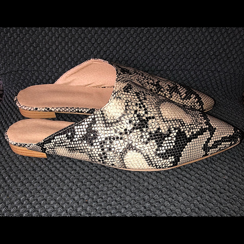 Snakeskin Mules